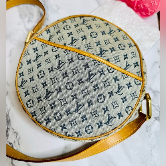EUC Vintage Louis Vuitton Jeanne GM Blue Mini Lin Canvas Round Shoulder Bag - Picture 7 of 16